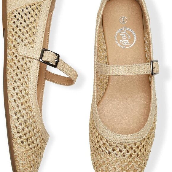 Woven Mary Jane Shoes Women Ballet Flats Casual Dressy Comfortable Size 8 - Picture 3 of 6